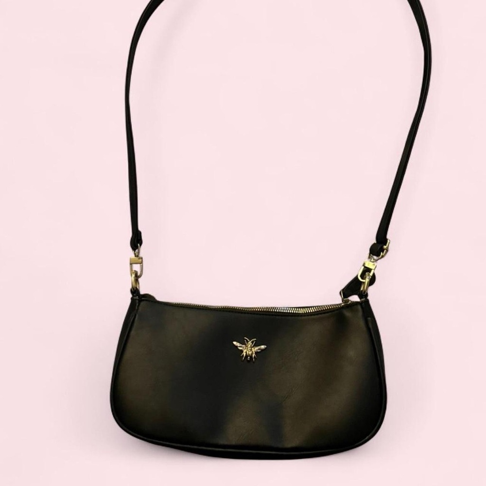 Classy Black Leather Crossbody Bag